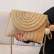 thumbnail image 5 of Bolso Bandolera Rectangular de Paja a Rayas para Mujer, Ideal para Vacaciones Informales En La Playa., 5 of 6