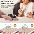 thumbnail image 6 of Feishell for Samsung Galaxy Note 20 Ultra Wallet Case with RFID Blocking Card Slots Case, PU Leather Finger Ring Holder Kickstand Wrist Strap Handbag Magnetic Shockproof Protective Cover,Rosegold, 6 of 9