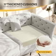 thumbnail image 5 of FFH Sofa Bed Queen Pull Out, 74.4" Convertible Sleeper Sofa with Flower Tufted Design, Velvet Couch for Living Room, Gray, 5 of 15