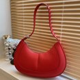 thumbnail image 4 of Likrtyny Bolso Cuero PU Con Forma Media Sólido para Mujer Bolso Mano Bolso Mano (rojo), 4 of 9