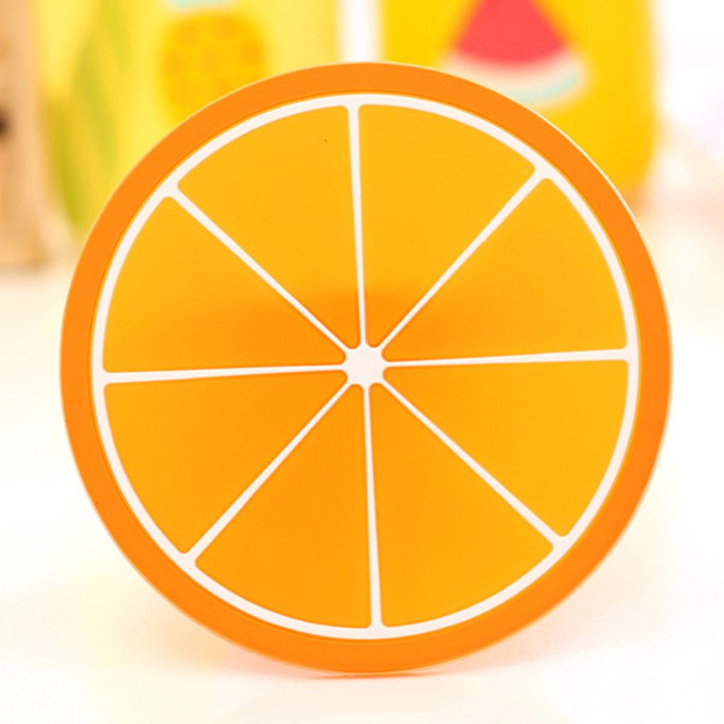 Jar Grippers 6 Colorful Non Slip Waffle Sponge Coasters Orange 