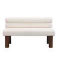 thumbnail image 2 of Christopher Knight Home Modern Boucle Upholstered Dining Bench with Solid Wood Legs, Beige, 2 of 9
