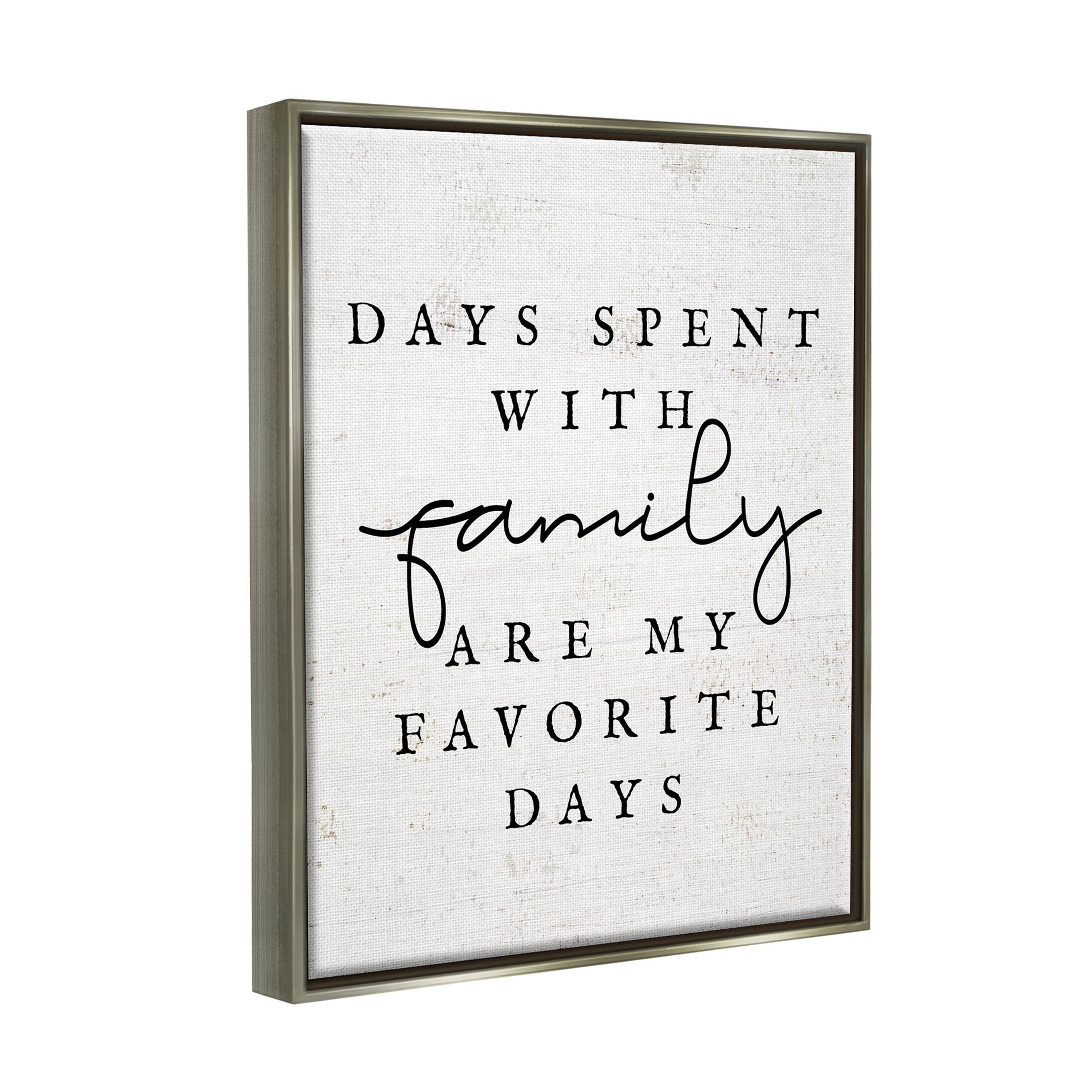 Days Spent With Family Heartwarming Inspirational Graphic Art Luster Gray Framed Art Print Wall Art