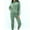 Green, variant on Itsun Womens Sets Fall Winter Solid Casual Long Sleeve Round Neck Hooded Sweater Comfortable Warm Trousers Two-Piece Suit Black S