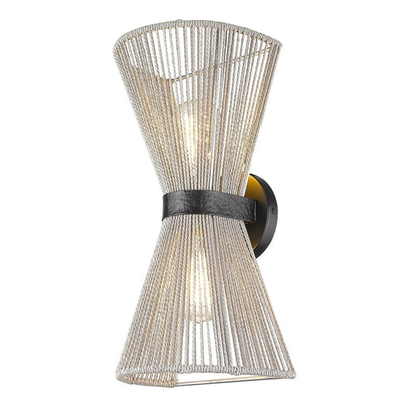 Golden Lighting Avon 2-light Wall Sconce in Matte Black