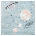 thumbnail image 2 of SAFAVIEH Carousel Kids Planets and Stars Area Rug, Teal/Orange, 5'3" x 5'3" Square, 2 of 11