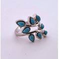 thumbnail image 3 of Size 8 Turquoise Leaf Silver Ring S8TLSR, 3 of 5