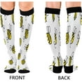 thumbnail image 2 of FREEAMG 1 Pairs Flying Bumble Bees Compression Socks for Women Men Knee High Stocking for Running,Athletic,Medical, 2 of 7