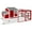 Red, variant on PETSCOSSET Chicken Coop with Run, 2-Story Wooden Chicken Tractor with Nesting Box Indoor Outdoor Poultry Cage, Grey