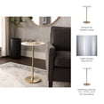 thumbnail image 6 of Glam End Table, Side Table, or Small Night Stand for Home Decor - Bold Metal Table with Luxurious Round Marble Top Ideal for Office, Bedroom, or Living Room - Sturdy Table for Small Spaces - 24" Gold, 6 of 16