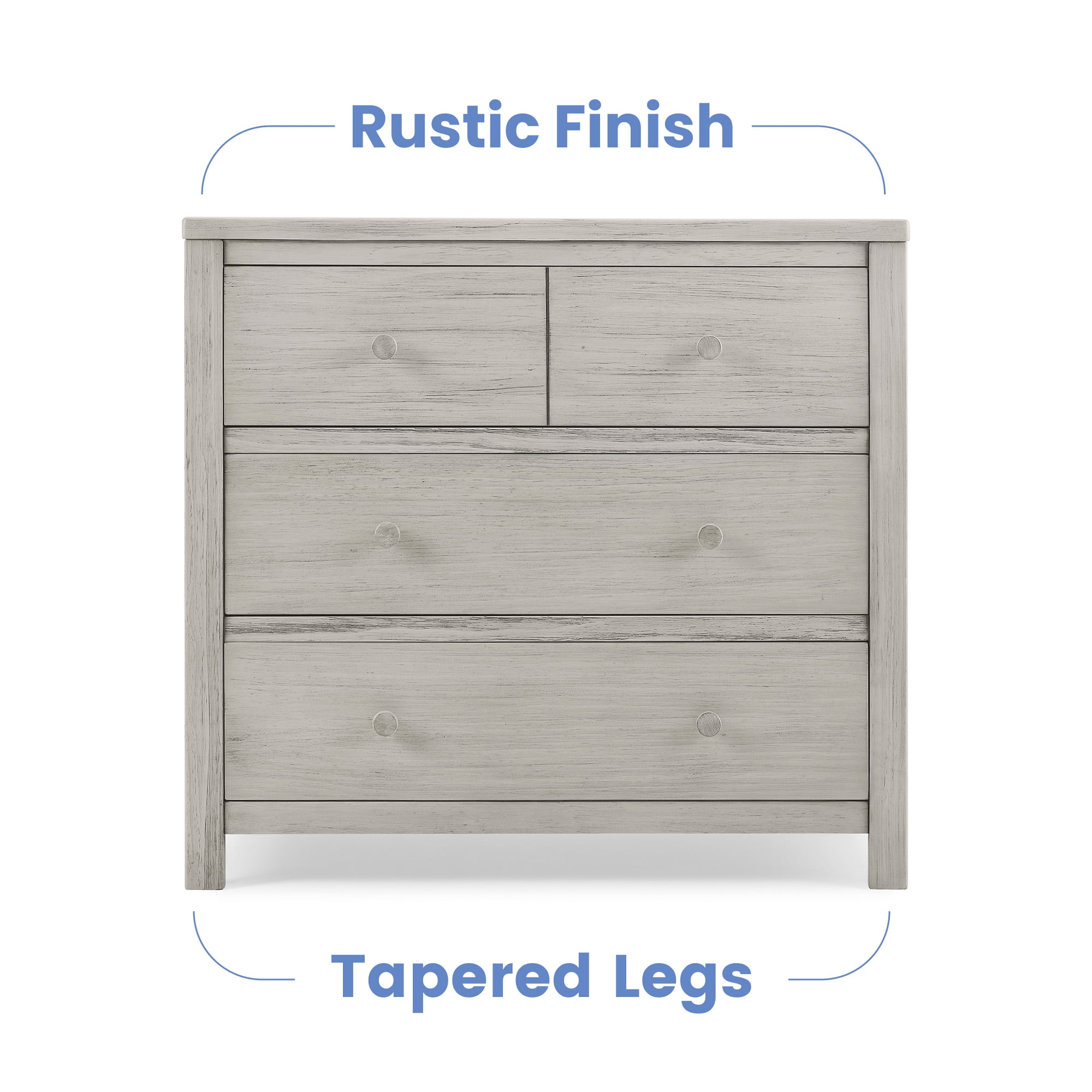 Delta Children Cambridge 3 Drawer Dresser with Interlocking Drawers Rustic Mist Walmart