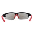 thumbnail image 4 of Mens Shield Color Mirror Classic Baseball Halfrim Sport Sunglasses Matte Black Red Blue Mirror, 4 of 4