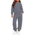 thumbnail image 5 of Kids 2-Piece Tracksuit Full Zip Hoodie and Jogger Pants Set Warm Fleece Athletic Outfit for Boys Girls (Ages 2-14 Years) School Daily Wear, 5 of 6