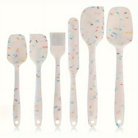 

XEEZ [Silicone Kitchen Spatula] 1set Silicone Kitchen Spatula Set - Baking Tools for Baking Cooking and Mixing - Dishwasher Safe Easy to Clean