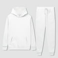 thumbnail image 4 of Atogsazn Men's 2 Piece Jogger Set Casual Oversized Long Sleeve Hooded Sweatshirt and Pants Fall Winter Clothing White L, 4 of 7