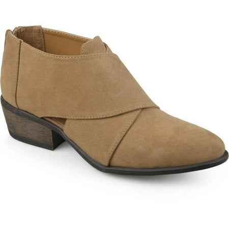 Brinley Co. Women's Cross Over Faux Suede Booties