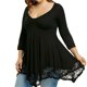 thumbnail image 1 of Guardurnaity Vestido corto de encaje Color sólido Transpirable Bordado Niñas Swing Sundress Fiesta Traje Oficina Señora Ropa de verano Vestidos Negro 3XL, 1 of 6