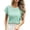 C-Mint Green64, variant on DHFJKG Women Crochet Summer Top Short Sleeve Beach Shirts Loose Fit Casual Solid Color Hollow Out Crew Neck Basic Tee Vacation Clothes Stylish Tops