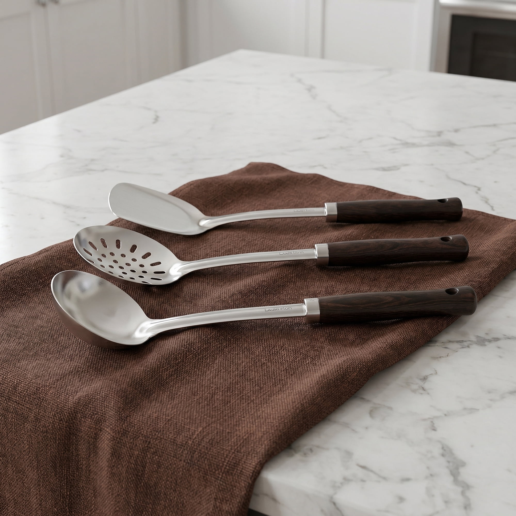 Unique Bargains Heat Resistant Cooking Utensils Kitchen Spatula Set Silver 3Pcs