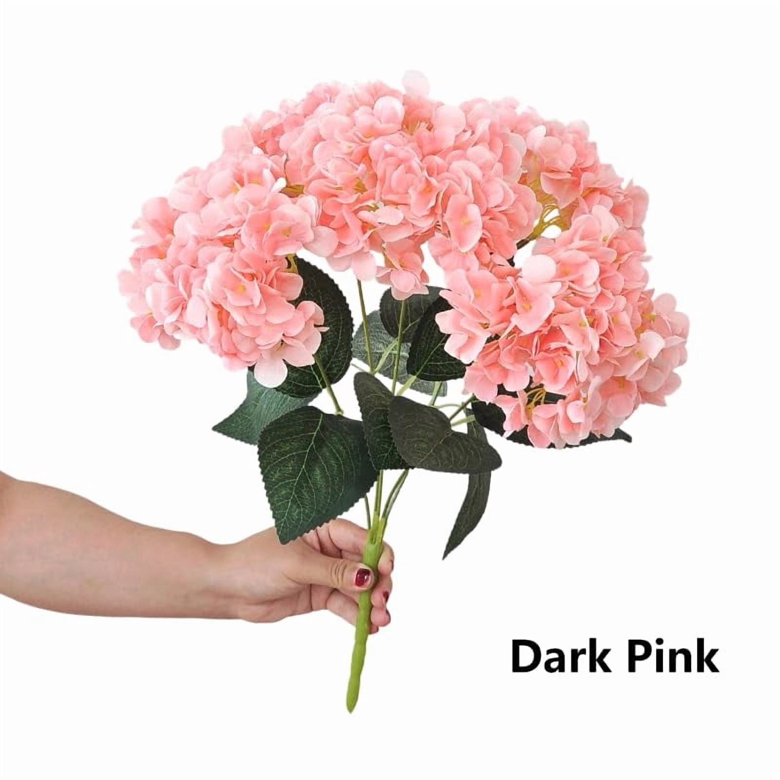 Outdoor Hydrangea Artificial Flowers, 17.7" 5 Heads UV-Resistant, Waterproof & Windproof Silk Faux Blooms for Porch, Garden & Wedding Decor