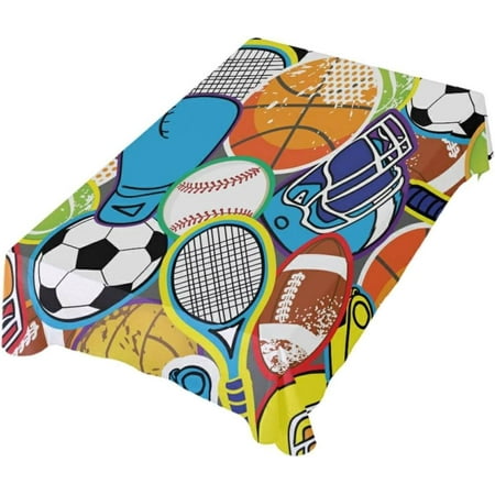 

Hyjoy Outdoor & Indoor Rectangle Tablecloth Sports Ball Dinner Table Cover for Patio Picnic Holiday Party 54x54In