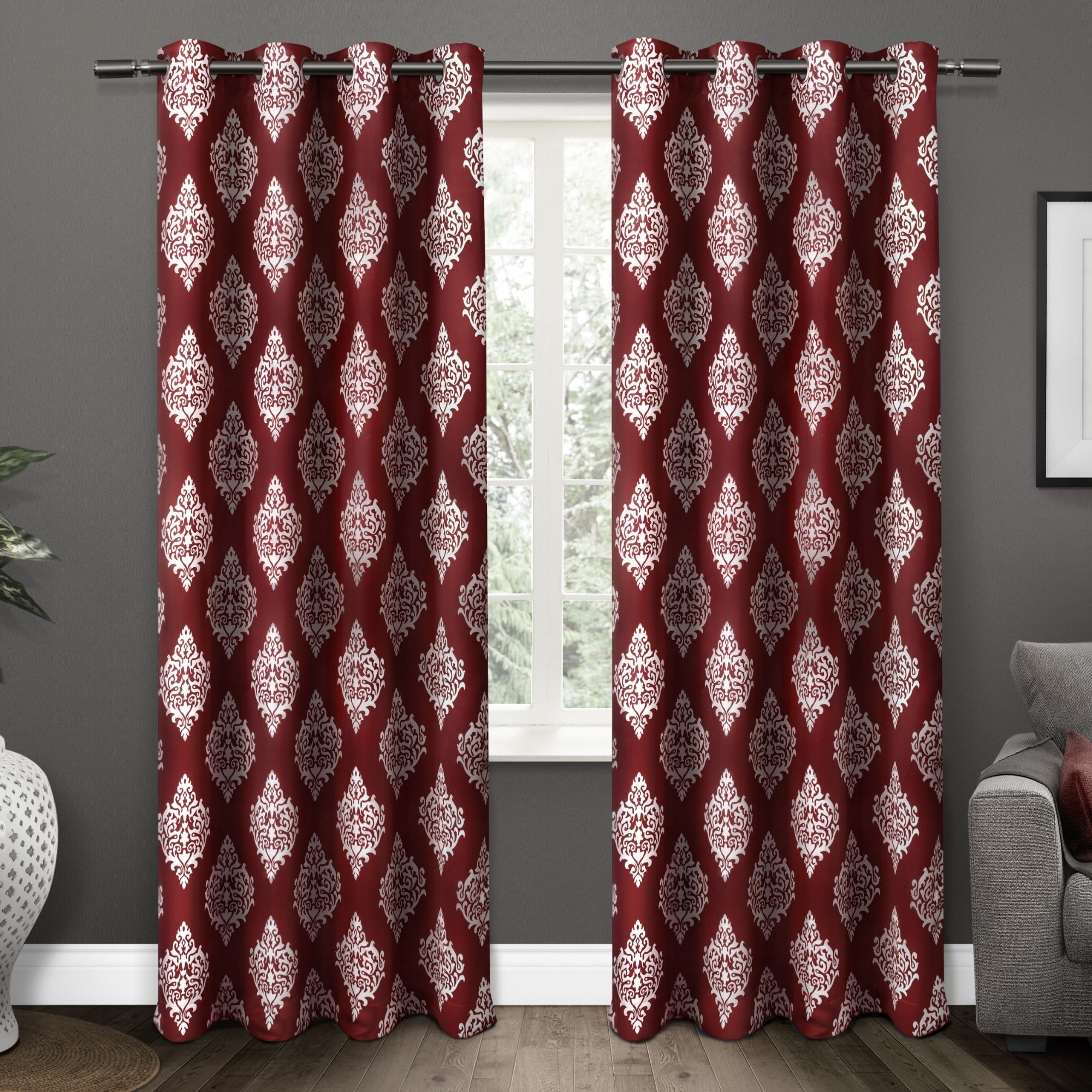 Gracewood Hollow Corine Medallion Pattern Blackout Curtain Panel Gracewood Hollow Corine Medallion Pattern Blackout Curtain Panel