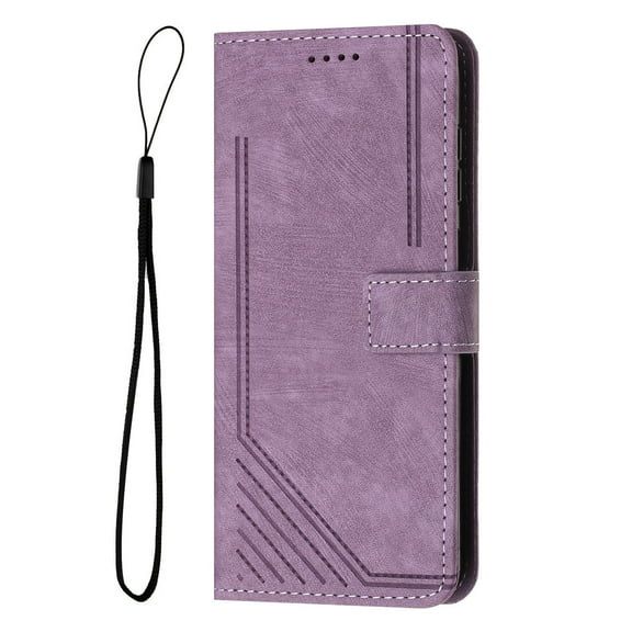 ELEHOLD Flip Wallet Case for Samsung Galaxy A54 5G, Card Slots Magnetic Clasp Folio Leather Purse Phone Case Anti-Scratch with Wrist Strap,Purple