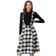 thumbnail image 1 of Falda midi Allegra K con tirantes y Tartán a cuadros vintage para Mujer Negro blanco L, 1 of 6