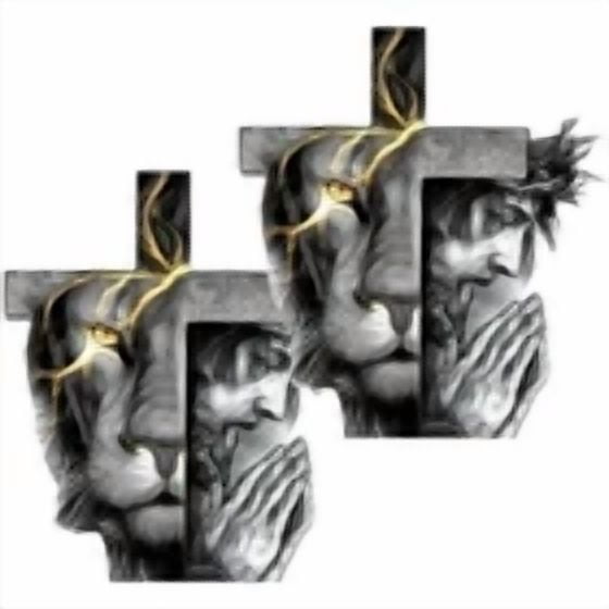 2Pcs Lion Patterned Decal Sticker Usa Made Truck Bike Vehicle Window Wall Car