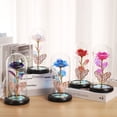 thumbnail image 4 of Funda de cristal con forma de rosa, cinturón de flores inmortales, mariposa, lámina dorada, adornos luminosos, regalo para el día de la madre, Navidad y San Valentín, 4 of 6