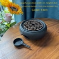 thumbnail image 2 of Multifunctional Black Ceramic Candle Warmer Set 3 Hole Drum Design, Purple D Pad Candle Holder for Flower Tea, Home Kitchen Tea Room Use Heat Resistant, 2 of 6