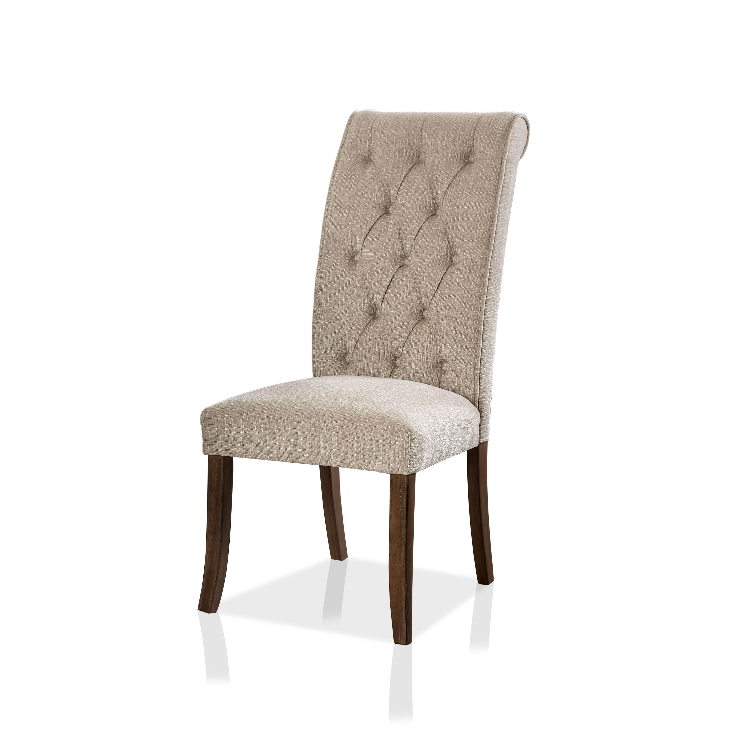 Furniture of America Verona Upholstered Dining Chairs - Set of 2, Beige