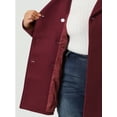 thumbnail image 3 of Women's Plus Size Notched Lapel Double Breasted Long Coat for Stylish Winter Wear 1X Burgundy, 3 of 9
