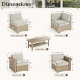 thumbnail image 6 of Summit Living L-Shape Wicker Outdoor Patio Furniture Set, 5-Seat Outdoor Sectional Conversation Set with Double-Shelving Faux Wood Coffee Table, Beige, 6 of 10