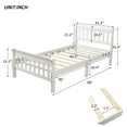 thumbnail image 4 of Tcbosik Twin Size Wood Platform Bed with Headboard and Footboard, Bed Frame with Slat Support for Bedroom Guest Room, White, 4 of 9