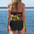 thumbnail image 2 of Women Bikini- Women High Waisted Bikini Sets Swimsuits Color Block Two Piece Drawstring Bathing Suit, Plus Size Bikini For Women, 2 of 6