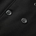 thumbnail image 4 of UVEASISHA Mens Fall Trench Coats Notched Collar Double Breasted Peacoat Wool Blend Casual Long Overcoats Winter Thick Warm Business Jackets Black M, 4 of 9
