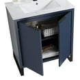 thumbnail image 3 of Fine Fixtures Opulence Collection 30 in. W x 18 in. D x 33 in. H Bathroom Vanity in Navy Blue with White Ceramic Sink - Black hardware, 3 of 9