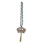 Way to Celebrate Mardi Gras Multi-Color Beads with Gold Crown Hanging Decoration