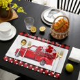 thumbnail image 4 of Placemats Set of 4,Non Slip Washable Table Mats Set, Happy Valentine''s Day Red Truck with Roses Buffalo Plaid Table Placemats for Kitchen Dining Table,Wedding Holiday Party Decoration, 4 of 6