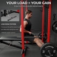 thumbnail image 4 of Mikolo Power Rack Cage with LAT Pulldown System,1200 lbs Capacity Power Rack with 800 lbs Capacity Weight Bench and 1500 lbs Capacity Barbell Combo (260 Red), 4 of 18