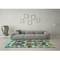thumbnail image 3 of Ahgly Company Indoor Round Abstract Light Blue Modern Area Rugs, 4' Round, 3 of 4