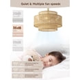 thumbnail image 3 of Ventilador de techo Fandelier Jughtbo Boho, lámpara de ratán, color dorado, 3 of 8