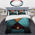 thumbnail image 2 of Designart "Elegance of Blue and Red Chevron Tile I" Abstract Tile Bedding Covert Set - Abstract Blue Modern Bed Set With 2 Shams, 2 of 5