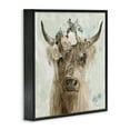 thumbnail image 3 of Stupell Industries Delicate Soft Buffalo with Floral Crown Watercolor Framed Wall Art Design by Stellar Design Studio, 12" x 12", Black Framed, 3 of 9
