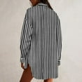 thumbnail image 5 of Clearance under 10$ Sevevn Striped Button Down Shirts For Women Dress Shirts Long Sleeve Casual Collared Office Work Shirt With Pocket Early Access Deals Black XXL, 5 of 6
