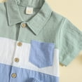 thumbnail image 4 of Huesdet Toddler Baby Boy Clothes Boys Summer Outfits Short Sleeve Patchwork T-Shirt and Solid Shorts Set(Blue,3-4 Years), 4 of 7