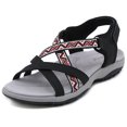 thumbnail image 1 of Sandalias deportivas Sandalias planas Zapatos para caminar con punta abierta Sandalias de cuña baja para mujer, 1 of 9