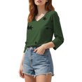 thumbnail image 4 of Yigetop Womens 3/4 Sleeve T Shirts, Women's Fashion Casual Print Three Quarter Sleeve Top T Shirt Quarter Length Sleeve Tops for Women Green L, 4 of 9