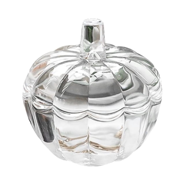 Glass Pumpkin Candy Jar Halloween Candy Bowl Pumpkin Jars With Lids Pumpkin Jar With Cover Transparent Glass Candy Dish With Lid For Halloween Home Wedding Decor